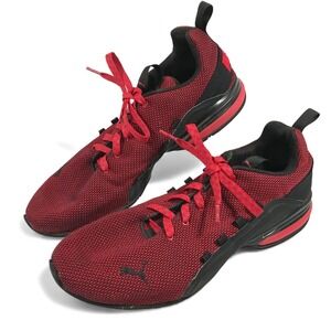 Puma Axelion Red And Black Logo Lace Up Shoes Sneakers Mens US 13 EU 47 UK 12